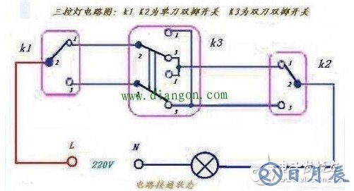 三开双控开关接线图 浅谈三开双控开关原理