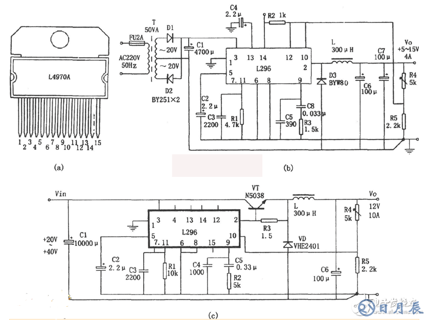 大电流开关电源电路图大全（L296/DC-DC变换/CF8865）