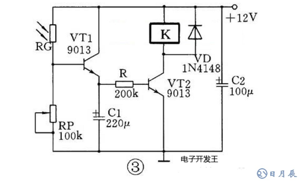三极管组成的光控开关电路原理图_四款光控开关电路图