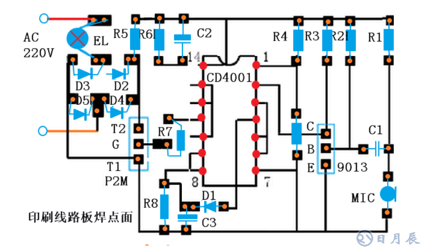 声光控开关电路及线路板图