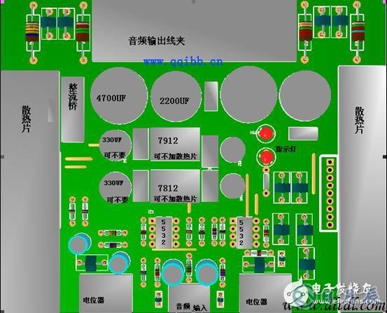 TDA1521功放电路板原理图