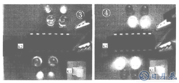 CD4066四双向模拟开关的测试电路