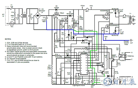 On Semi公司推出了LED驱动器评估板NCL30051电路解决方案