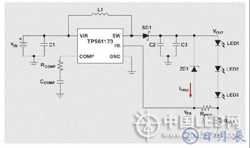 基于高亮度LED升压转换器的开路保护设计