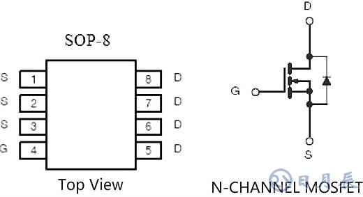 8脚贴片mos管引脚图
